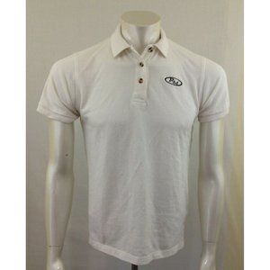 RM Classic Cars Womens White Port Authority Short Sleeve Pique Polo Shirt Size S